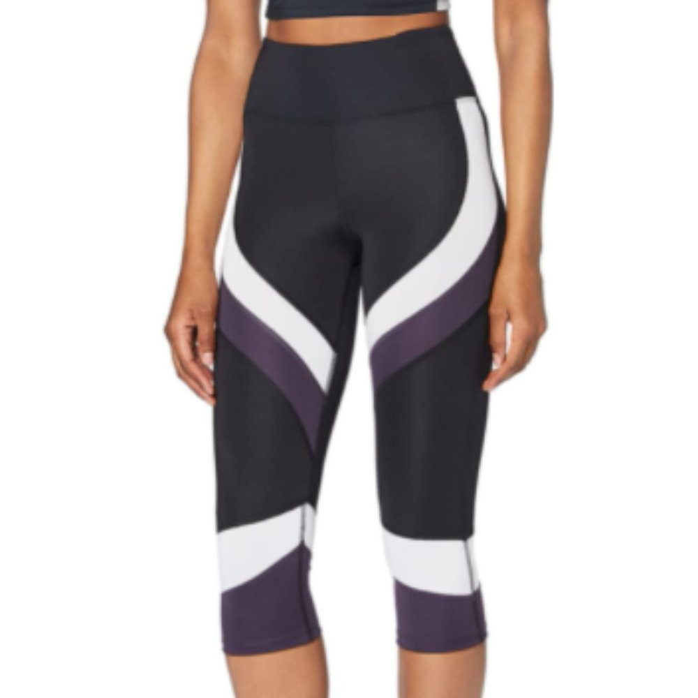 Women's High Waist Color Block Crop Yoga Legging